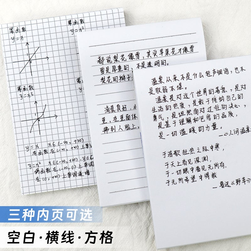 A4 Take Paper American A5 Horizontal Line Grid Blank Vertical Version Turn Up The Notebook Students Use Math Draft A6 Notebook - Image 4